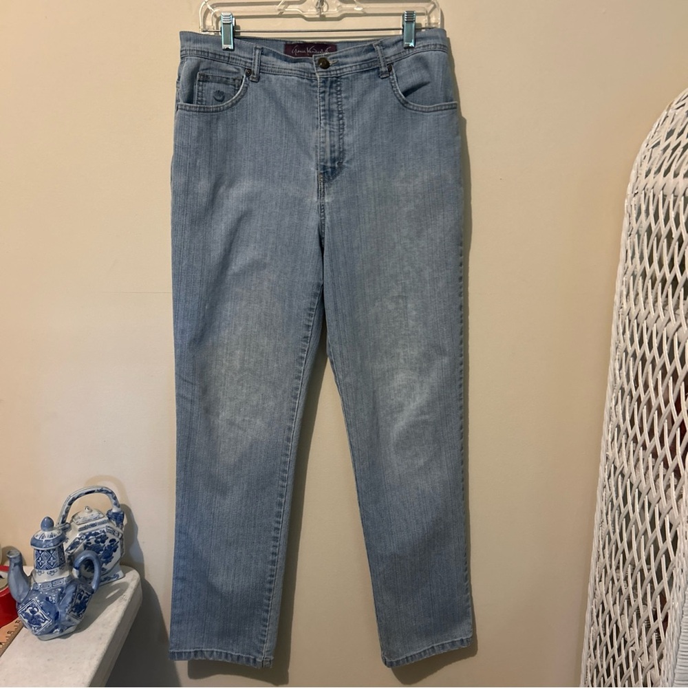 Vintage Gloria Vanderbilt Jeans Women’s 12 Light Wash Swan Logo Y2K Vintage
